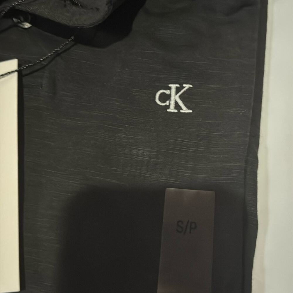 NWT Calvin Klein Jeans Black With White Logo Polo Shirt Size Small - Picture 3 of 5